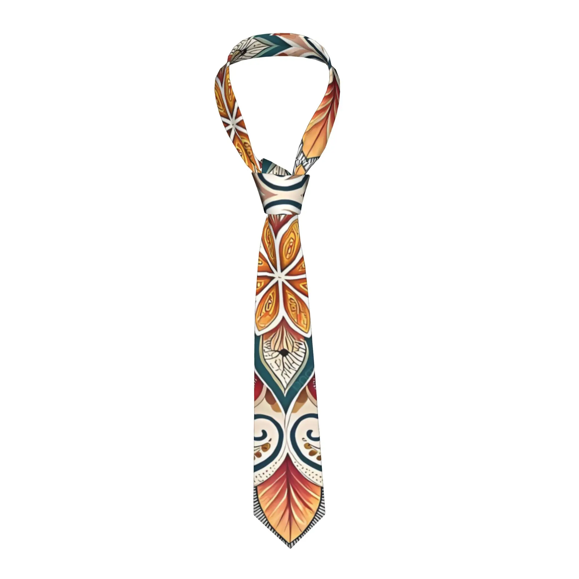 

Модные винтажные галстуки с мандалой для мужчин, персонализированные шелковые галстуки с красочным цветочным узором для вечеринок, граваты