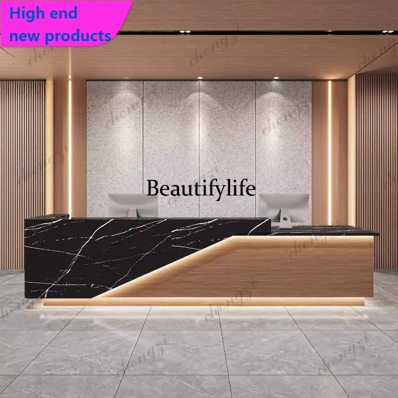 Minimalist Executive Reception Desks Modern Design Unique Company Reception Desks European Long Mostrador