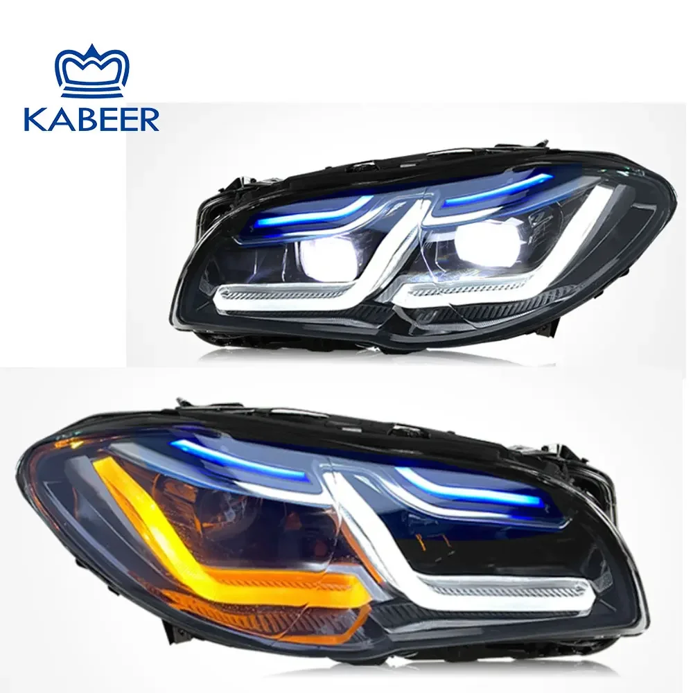 F10 Headlights BMW 5 2010 - 2016 F10 F18 Xenon Halogen Car Upgrade G30 M5 Light Emitting Diode Headlights Blue Laser