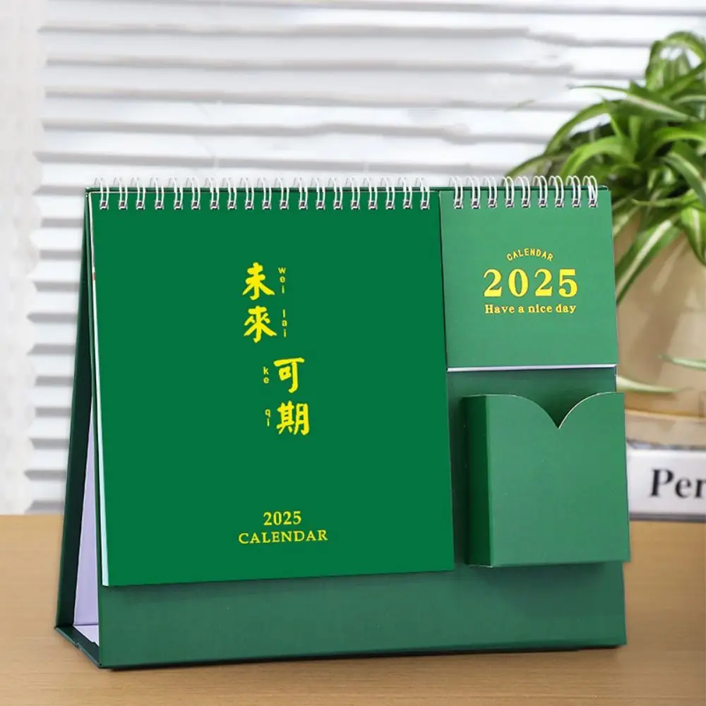 Criativo 2025 calendário de mesa simples portátil agenda planejador agendador mesa decoração em pé flip calendário escritório papelaria