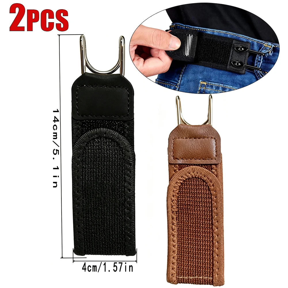 Portable Belt Fashion Unisex Convenient Buckle-less Belt Buckle-Free Adjustable Waist Belt with Metal Hook Invisible Closure