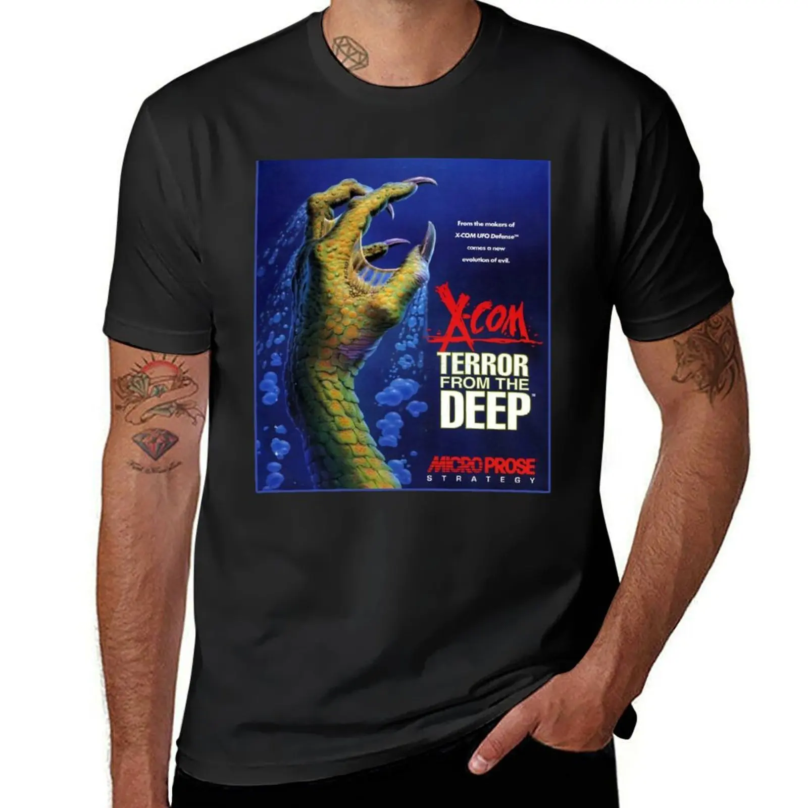 XCOM: Terror from the Deep DOS Cover Art T-Shirt tees oversized heavyweights sports fans mens plain t shirts