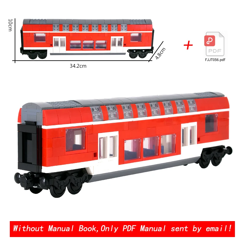 MOC City Creatief Idee Express Passagierstrein Lichtrail Bouwsteen Bakstenen DIY High-tech Speelgoed voor kinderen geschenken