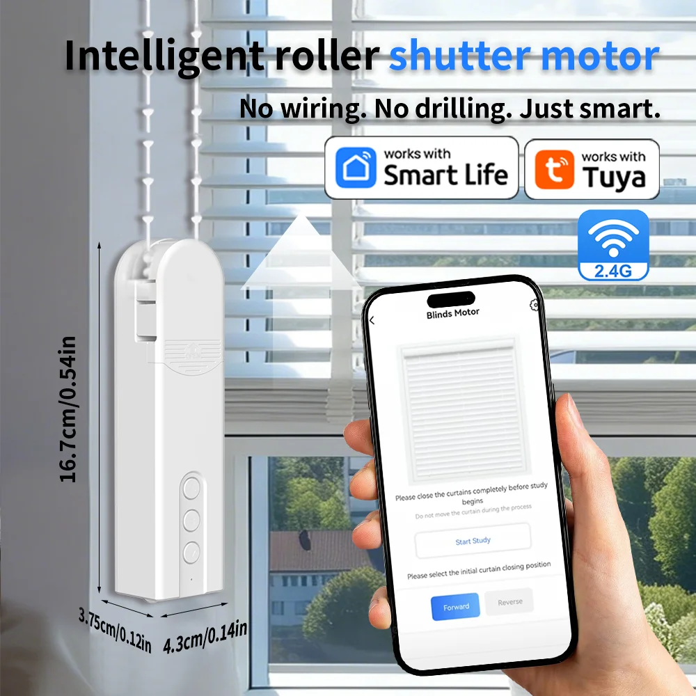 Smart Blinds Robot Works with Tuya Wifi BL Zigbee Electric Louver Motor Intelligent Curtain Switch Drive Roller Shutter Motor