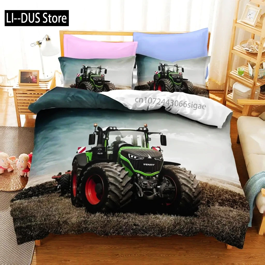 Tractor Bedding Set Bedspread Single Twin Full Queen King Size Sports Bed Set Aldult Bedroom Duvetcover 2 Funda nórdica Bedsheet