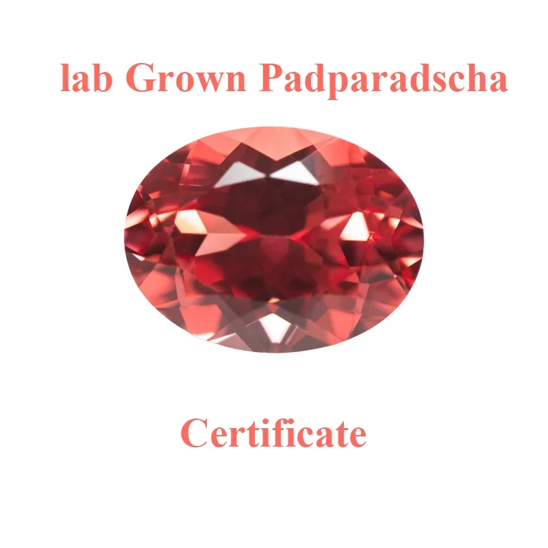 

Lab Grown Padparadscha Oval Cut Fire Lotus Color Charm Gemstone For Diy Jewelry Making Necklace Rings Selectable AGL Certificate