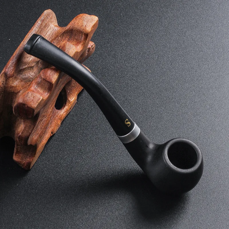 Mini Tobacco Pipe Resin Bent Pipe Cigarette Filter Handheld Cigar Tobacco Pipe Smoker Tool Mini Curved Smoke Beginner Smoking