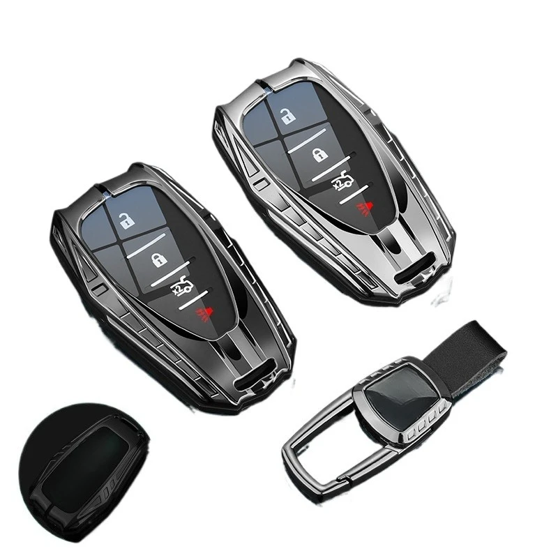 Premium Zinc Alloy Key Cover Case for Chevrolet Malibu XL/Equinox/Seeker/Trax/Walando/Trailblazer (2023) - Key Fob Shell