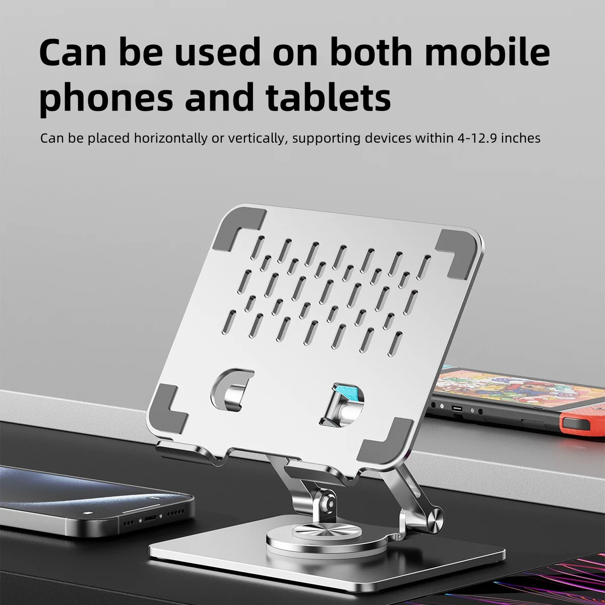 Tablet Holder For iPad Pro Stand 360° Rotation Portable Foldable Aluminum Desktop Bracket Support For Xiaomi Samsung Tab Laptop