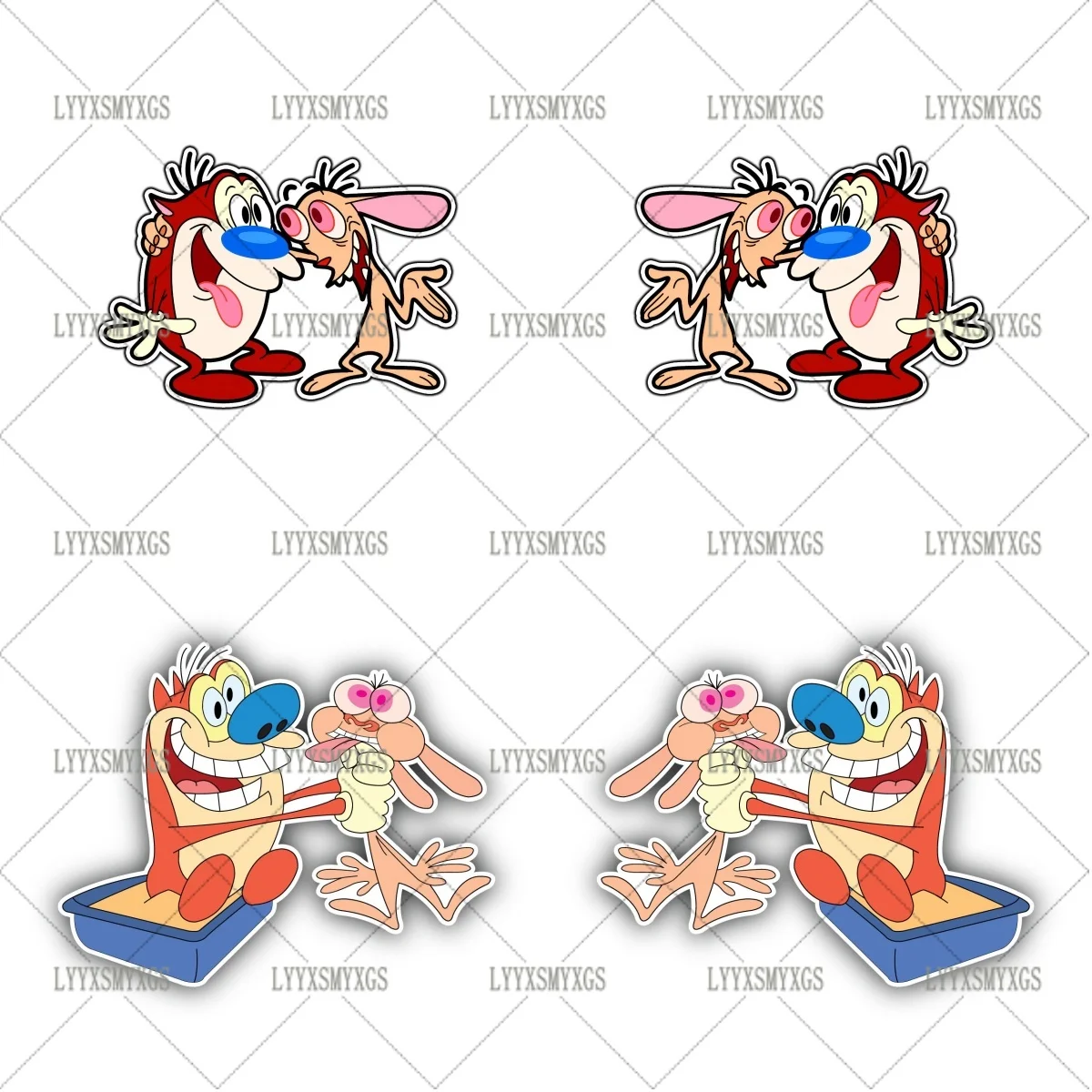 

Self-Adhesive Custom The Ren And Stimpy Show Cartoon Car Stickers Waterproof Sunscreen Vinyl Decal PVC wholesale Car Accessories