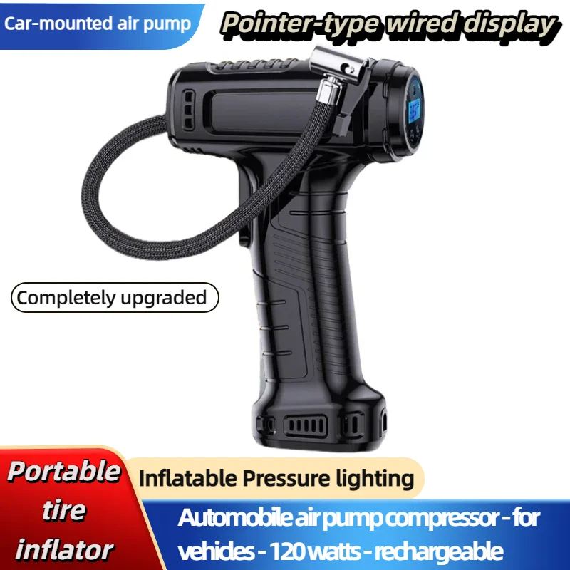 120W handheld air compressor pointer display air pump portable air pump tire snorkel numbers for bicycle ball durable new upgrad