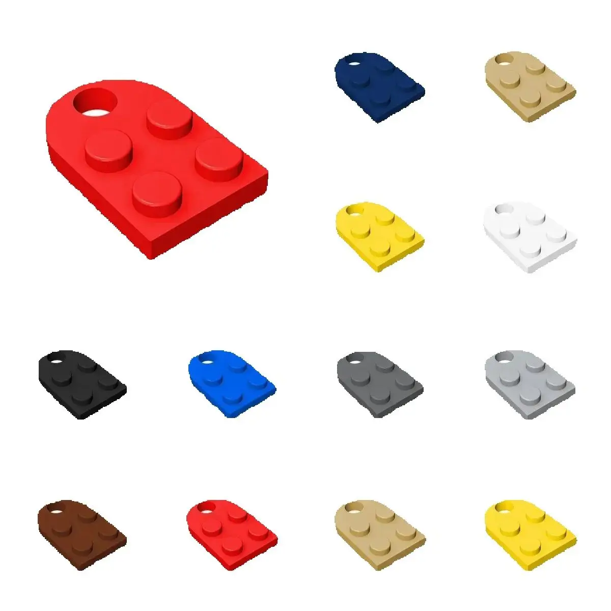 50pcs 3176 Plate Modified 2 x 3 with Hole Bricks Collections Bulk Modular GBC Toys For Technical MOC Buildings Blocks Compatible