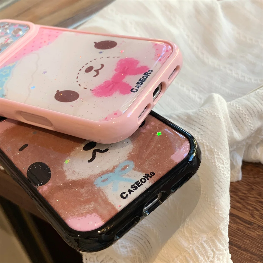 Kawaii الحلوى الأرنب بريق قضية الهاتف آيفون 17 برو 13 14 15 16 برو ماكس غطاء مع عدسة فيلم لطيف الكرتون الغطاء الواقي #6
