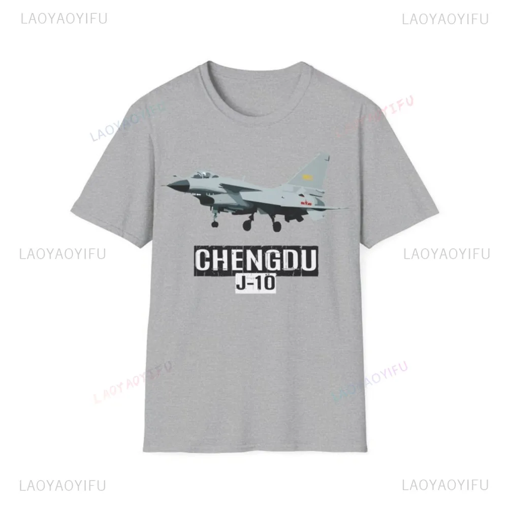 Китайская футболка Chengdu J-10 Fighter Jet, хлопковая футболка в стиле милитари, настоящее изображение, авиационный подарок, футболка с рисунком для военных фанатов