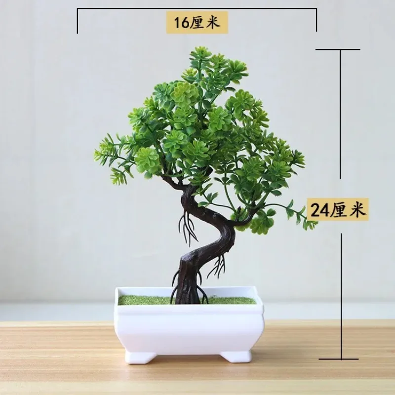 Plantas artificiales de plástico, bonsái, árbol pequeño, maceta de simulación, adornos en maceta, arreglo de jardín de flores, decoración de mesa para el hogar, 1 ud.