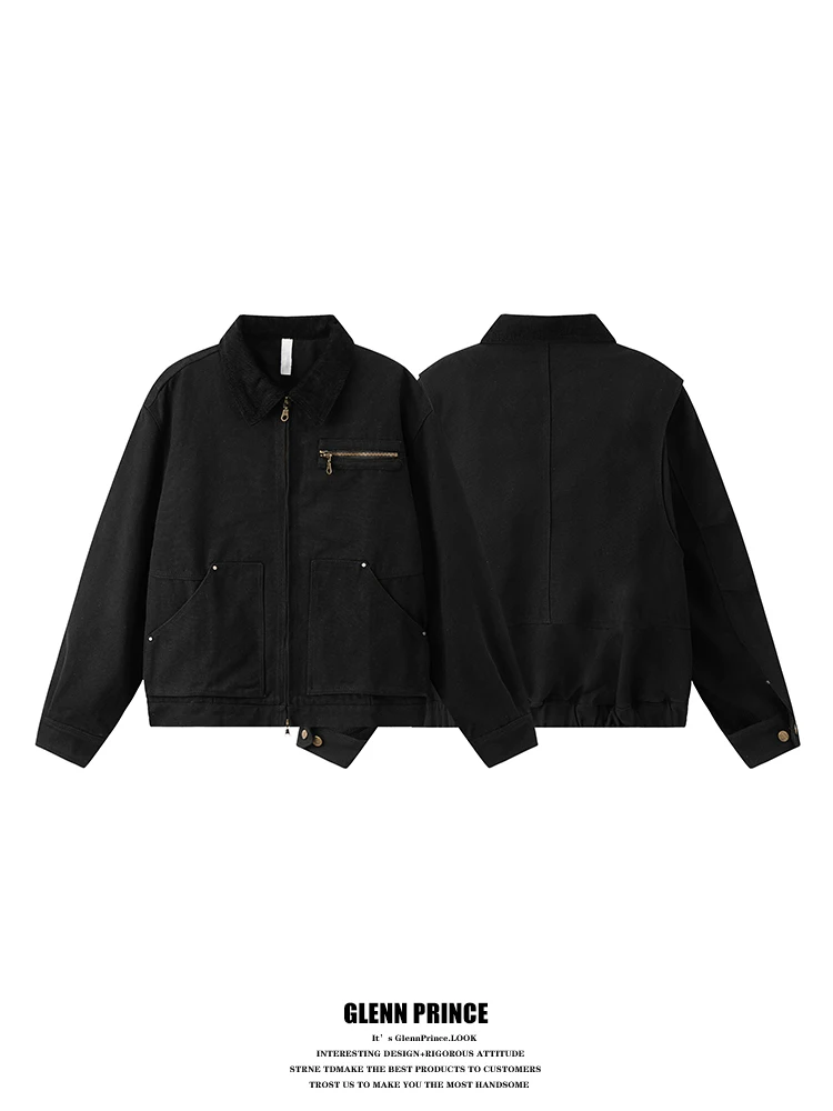 Or Abbigliamento da lavoro Jaet Zipper da uomo Multi-ket Patchwork CleanFit Autunno Trendy Cotone Lungo Sve Capispalla casual per giovani