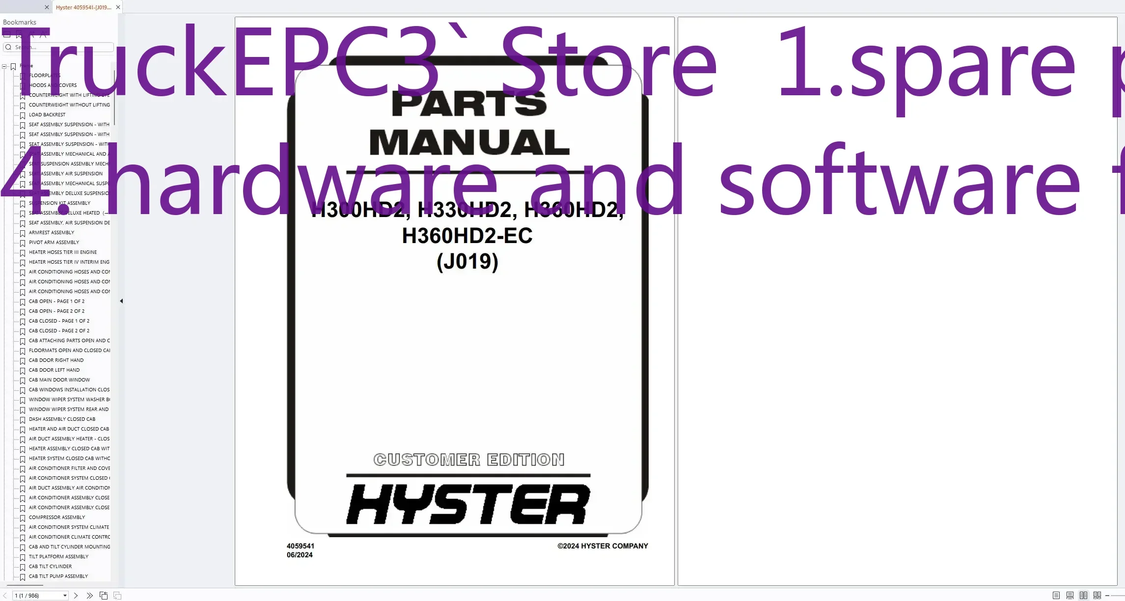 

Каталог запасных частей TruckEPC3 Hyster Yale 2024, коллекция PDF
