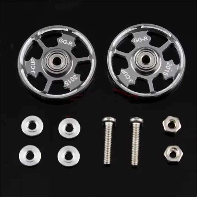 Homemade Tamiya 4WD modified accessories 2015 aluminum alloy lettering hollow guide wheel with gasket screws