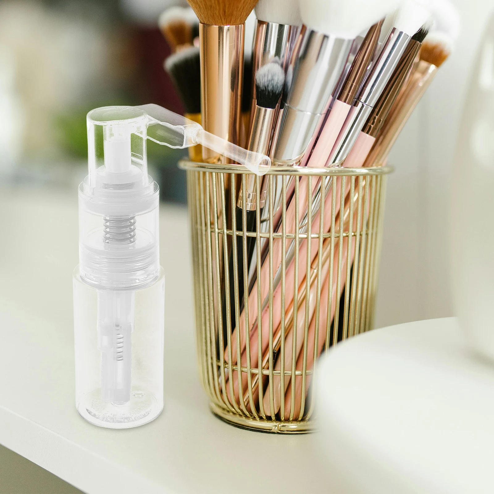

Kitchen Talc Powder Bottle Lightweight Transparent Dispenser Pump Plastic Multipurpose Flour Sugar Bath Kitchen