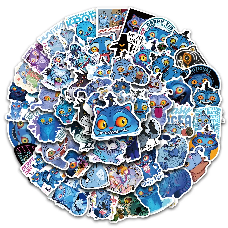 56 قطعة/المجموعة K-POP شيطان الصيادين ملصق أنيمي Derpy النمر الكرتون الكتابة على الجدران ملصقات الهاتف الغيتار المحمول دفتر الشارات