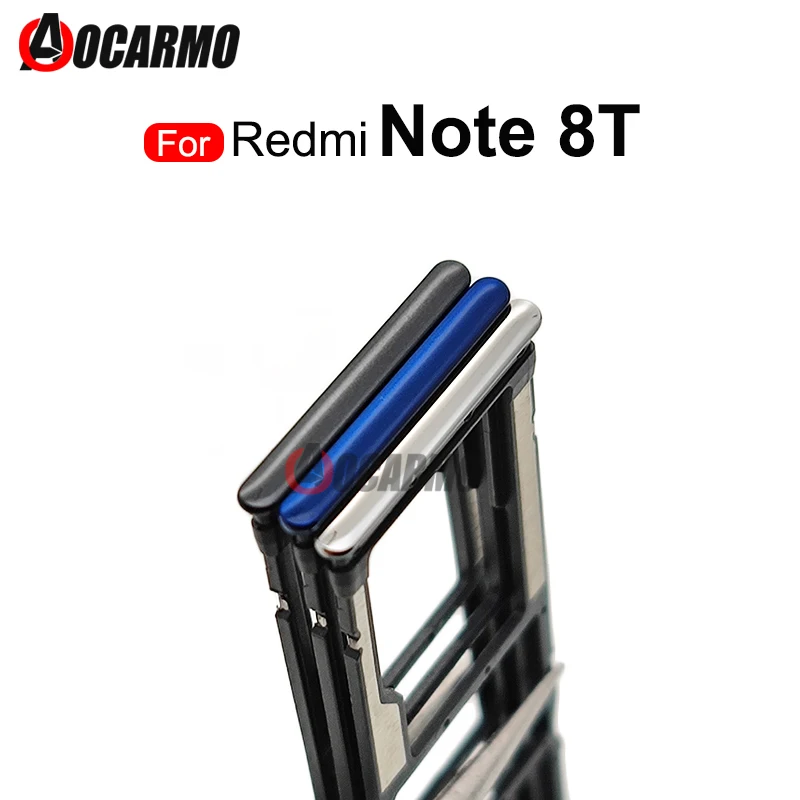 New Sim Tray Grey Blue White For Xiaomi Redmi Note 8T SIM Card Tray Slot Holder Adapter Socket Replacement Parts