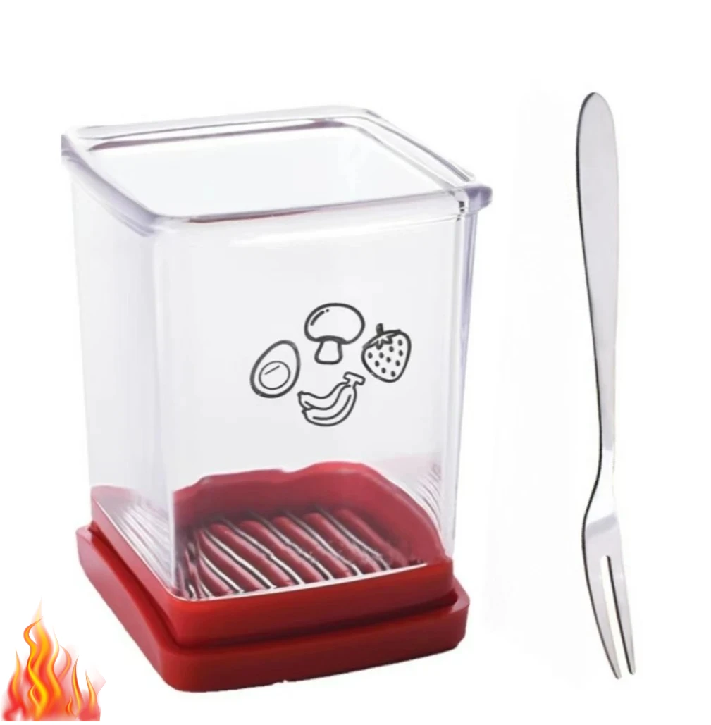 Egg/Strawberry /Banana /Vegetable Cutter Kitchen Gadgets Fruit Speed Slicer Cup with Push Plate Quickly Slicing Fruits Slicer