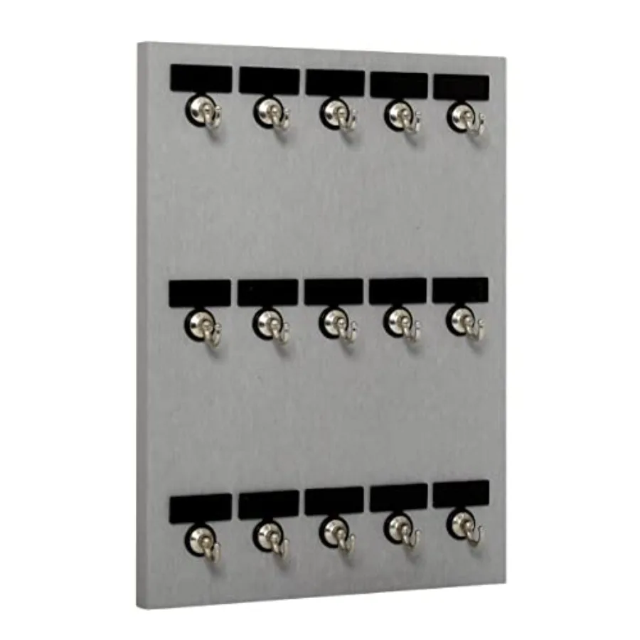 

Key Rack Keystand #15MSE 15 Bolted Metal Hooks with Extra Space and Customize Nameplate for Key Chains with Remote Control and