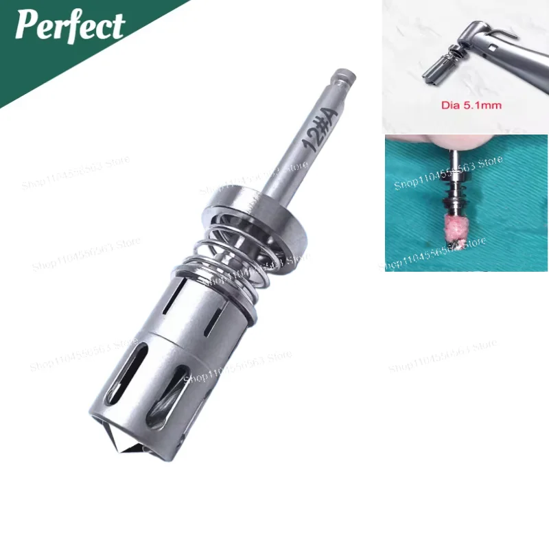 Dental Trephine Drill Bit, Bone Harvesting Drill & Auto Bone Graft Collector Spring for Implant Surgery