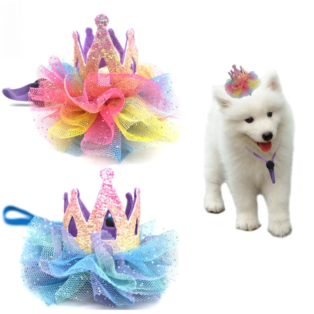 

1pc Pet Crown Hat Blue Adjustable Dog Birthday Hat For Small Large Breeds Chihuahua Pomeranian Party Photo Shoot Cosplay