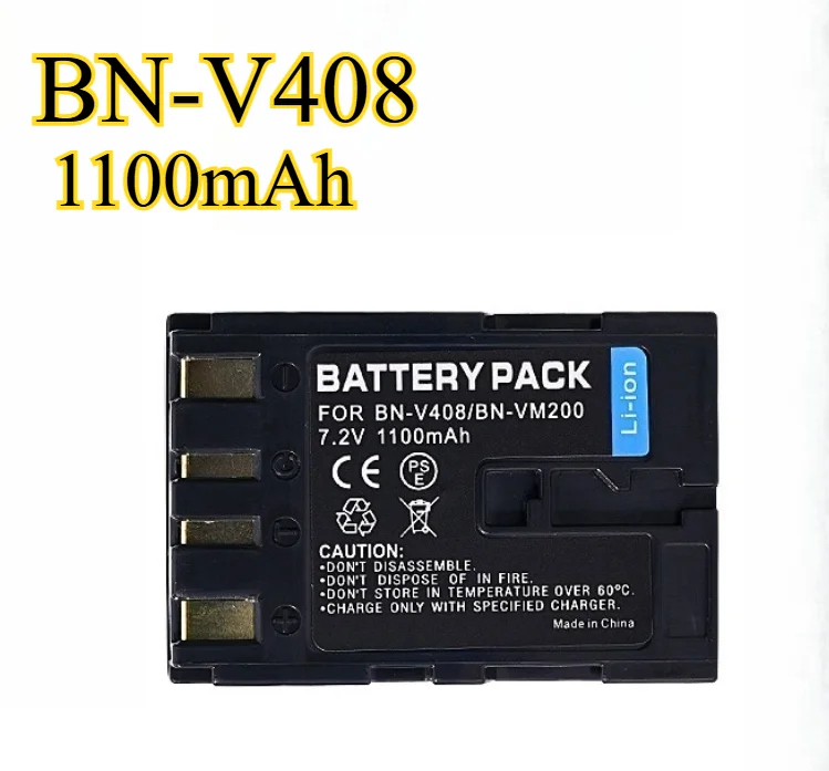 

Сменный аккумулятор BN-V408 емкостью 1100 мАч для видеокамеры JVC CG-DVL500/DVL100/GR33, совместимый с BN-VM200 BLM-1
