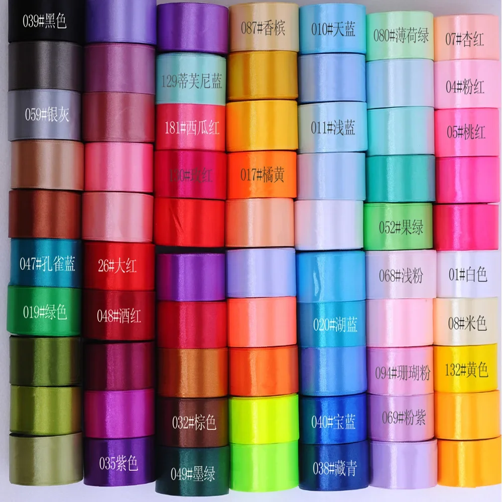 6mm 10mm 15mm 20mm 25mm 40mm 50mm cintas de satén de seda DIY Artesanías hechas a mano Navidad boda fiesta de cumpleaños cintas para envolver regalos
