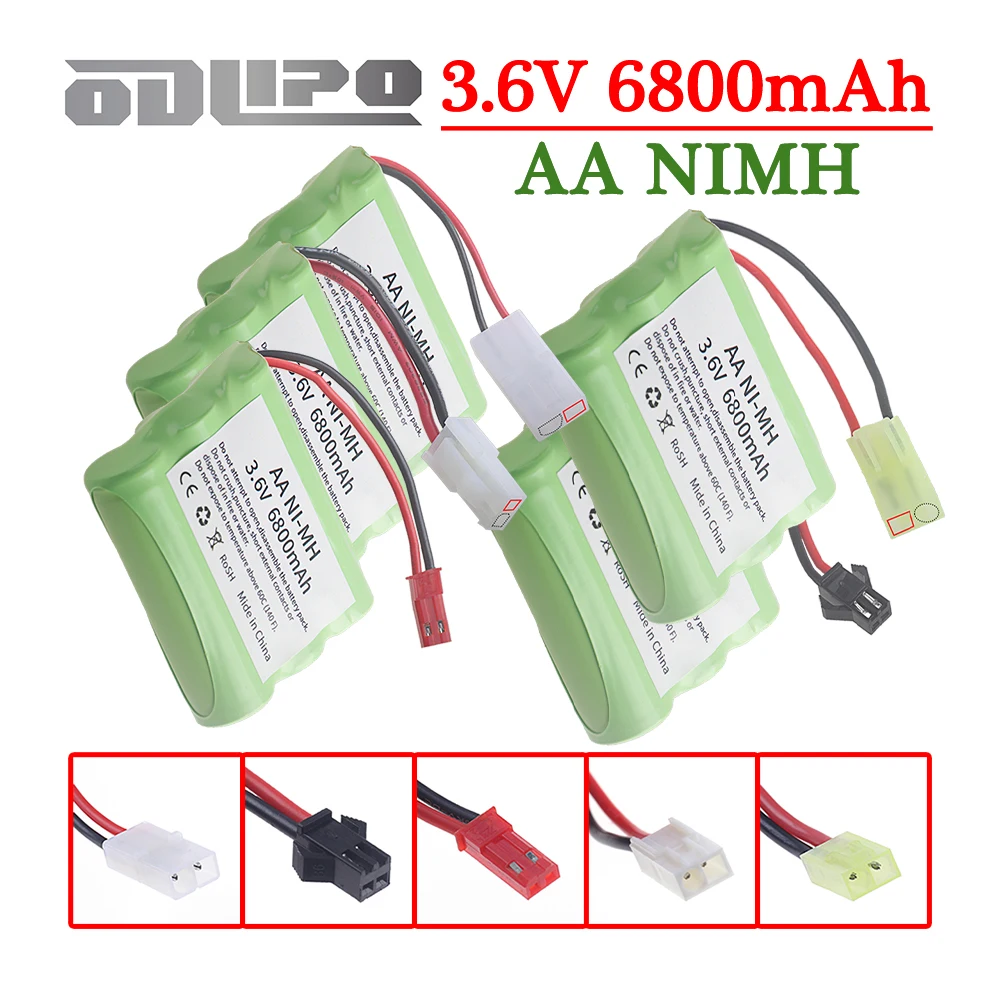 Upgrade 3.6v 6800mAh NiMH Battery With SM /JST /Tamiya PLUG For Rc Toys Cars Tanks Trucks Robots Boats AA Ni-MH 3.6v Battery