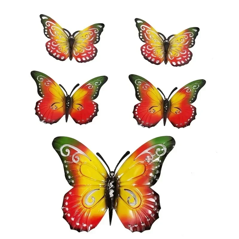 

Indoor and outdoor wall arrangement, landscaping, warm painting butterfly creative animal wrought iron wall decoration
