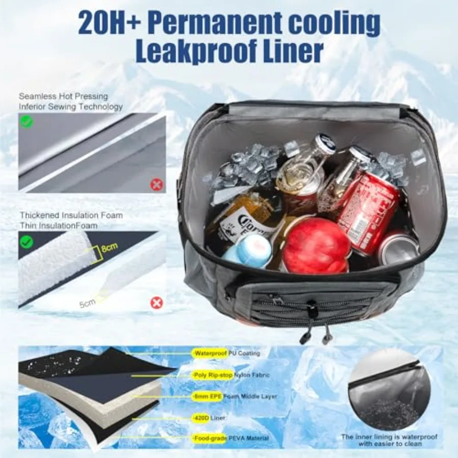 Insulated Leak Proof Cooler Backpack - close-up view