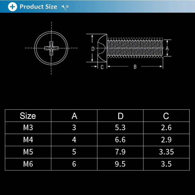 M3 M4 M5 M6 Transparent Acrylic Cross Round Head Nylon Screws Plastic Phillips Screw Bolt/Nuts