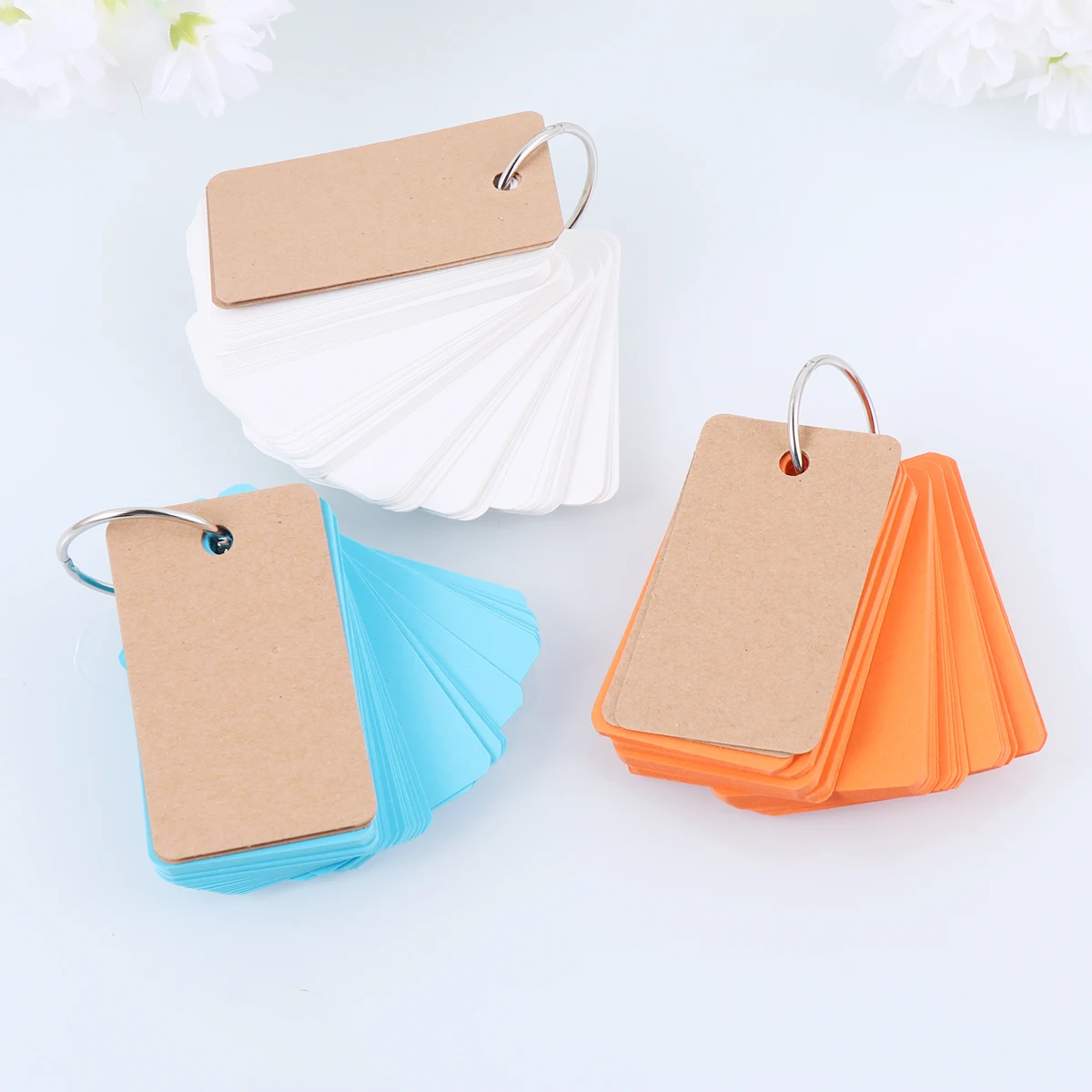 

6Pcs Ring Notes Pads Portable Memory Paper Binder Refillable Blank Flash Cards for Office Portable Notepads Blank Flash Cards