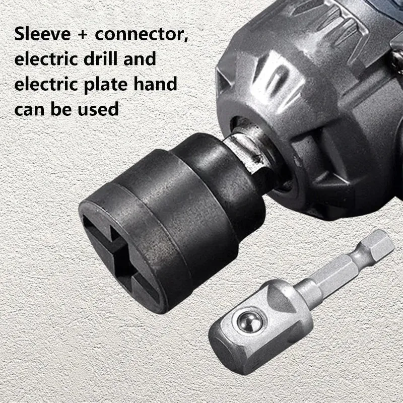 Universal Scissor Car Jack Adapter, Steel Drill Impact Wrench Adapter, RV Stabilizer Jack Disassembly Ball Joint Rod Tool view 4