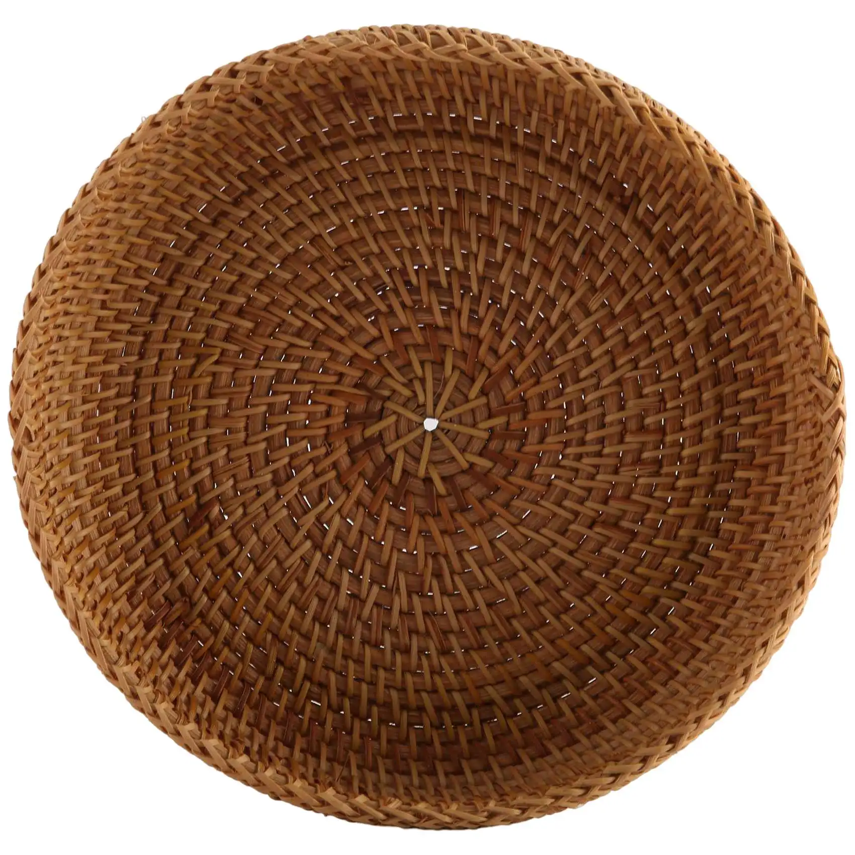 Handmade Autumn Rattan Weaving Round Storage Basket Fruit Dish Rattan Bread Basket for Kitchen Food Picnic Bread Mini Container