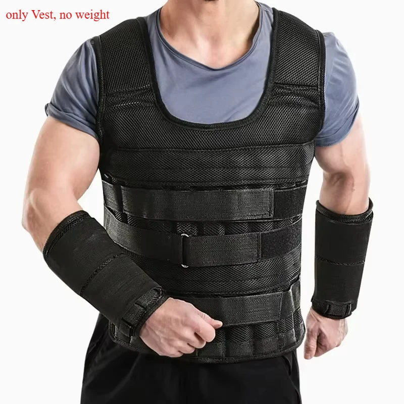 

1x Vest only Adjustable Fitness Weight Training Vest Comfortable Training Waistcoat 30kg Loading Weighted Gym Fitness Accessory