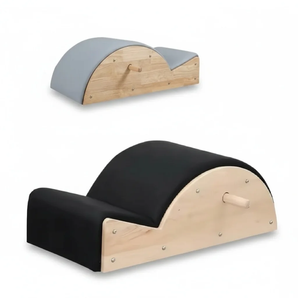 Wood Pilates Spine Corrector, 870x800x305mm Wooden Spine Arc, Yoga Equipment, Portable Reformer for Home Gym Studio
