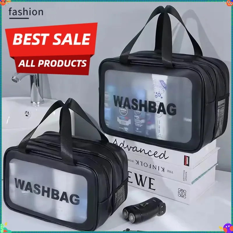 2026-best-seller-dry-wet-separation-double-transparent-pu-makeup-bag-portable-washing-bag-cosmetic-storage