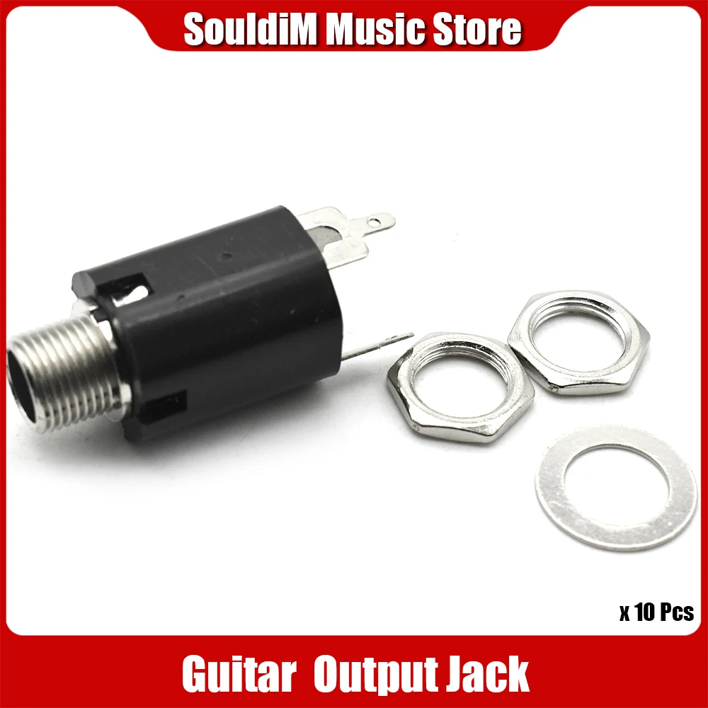 10pcs Guitar EQ Pickup Endpin Jack with Brass Endpin Cover 6.35mm Input for any Gutarra Output Guitarra accessories