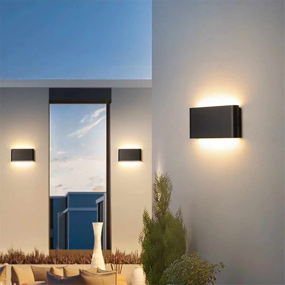 LED Wall Sconce Waterproof Outdoor Wall Lamp Indoor Wall Lighting Fixtures Living Room Bedroom Hallway Corrido Black