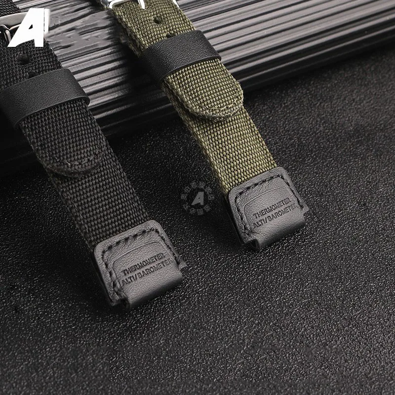 جديد الأخضر الأسود النايلون ساعة قماش الفرقة ل كاسيو G-SHOCK W-216H W-735H F-108WH W-215 AEQ-110W SGW-100 SGW-200 حزام ساعة اليد 18 مللي متر