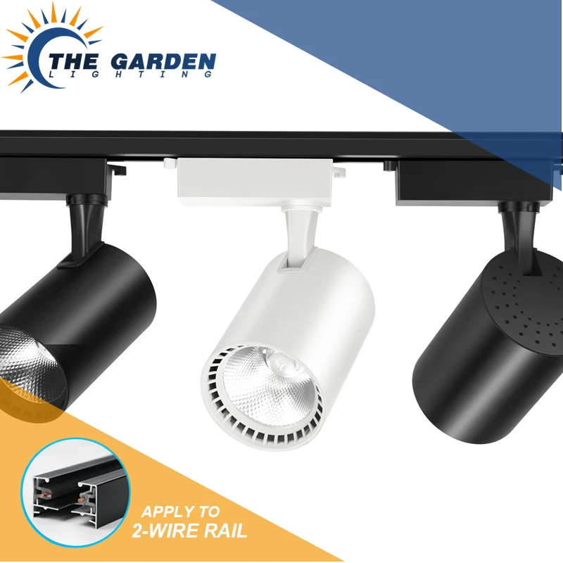 Luz de pista LED COB de 220V, lámpara de foco de riel, accesorio de riel de aluminio, iluminación de exhibición de ventana de tienda, 12/20/30/40W