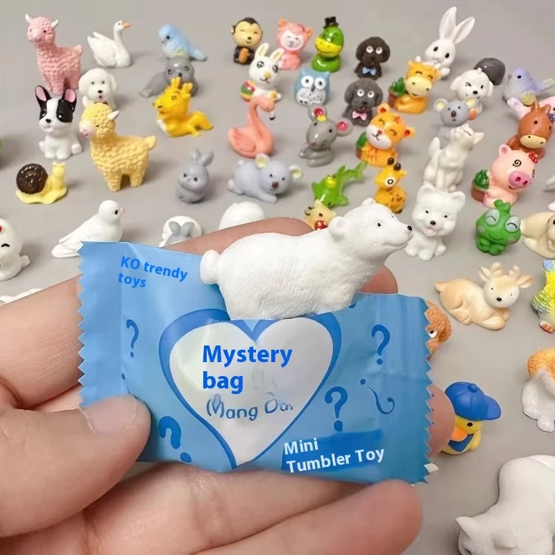 5/10/50/100 قطعة الراتنج الحيوان صندوق أعمى صغير المنزل سطح المكتب ملحق نموذج الإبداعية حديقة ليلة ضوء عرض منصة تمثال هدية #5