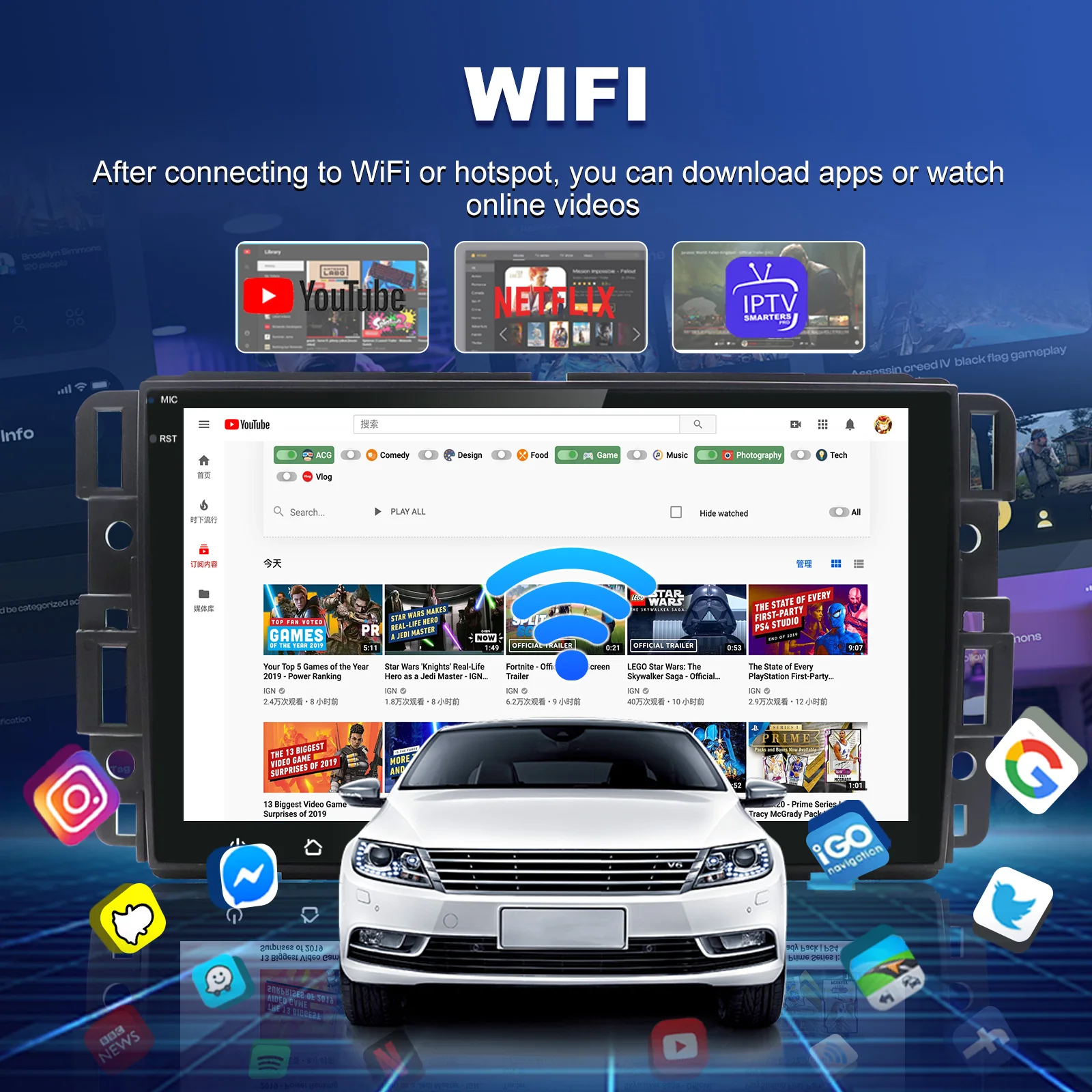 8“ Apple CarPlay Android auto 6-128GB (8CORE) For Chevrolet IMPALA 2006-2013 Screen Android15 Head Unit GPS Navigation Radio