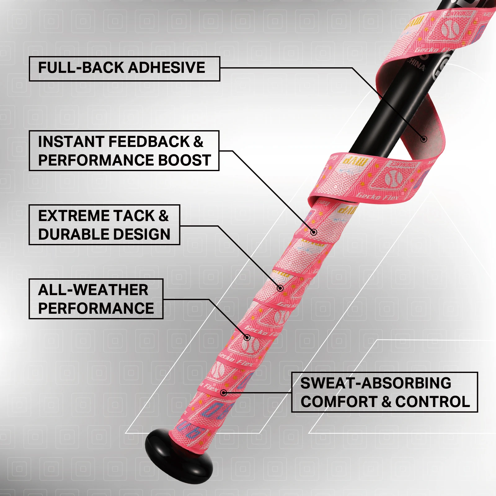 AMASPORT 20/40/60 Buah Pita Pegangan Kelelawar untuk Bisbol Beberapa Warna Performa Segala Cuaca Pita Pembungkus Kelelawar Bisbol Antiselip