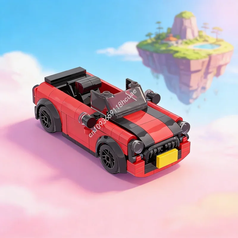 181-teiliger MOC Mini Cooper Cabrio mit Öffnenden Türen City Champions Modellbausatz Spielzeug Konstruktion DIY Weihnachtsgeschenkidee