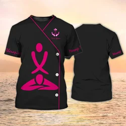 Men's Fashion Massage Picture round Neck T-Shirt Trend Digital Print Casual Short Sleeve Top